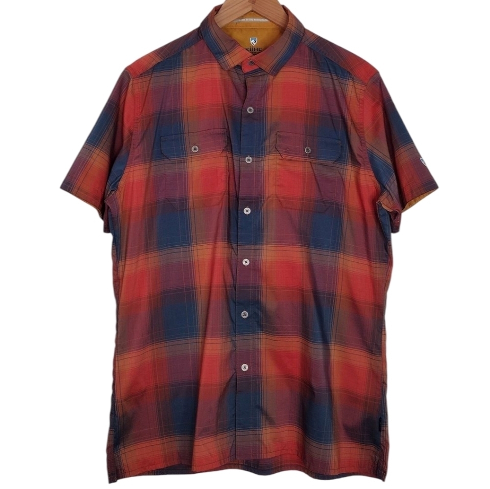 Kuhl Men's Plaid Outdoors Hiking Comfort Fit Casual Button Down Shirt Sz M